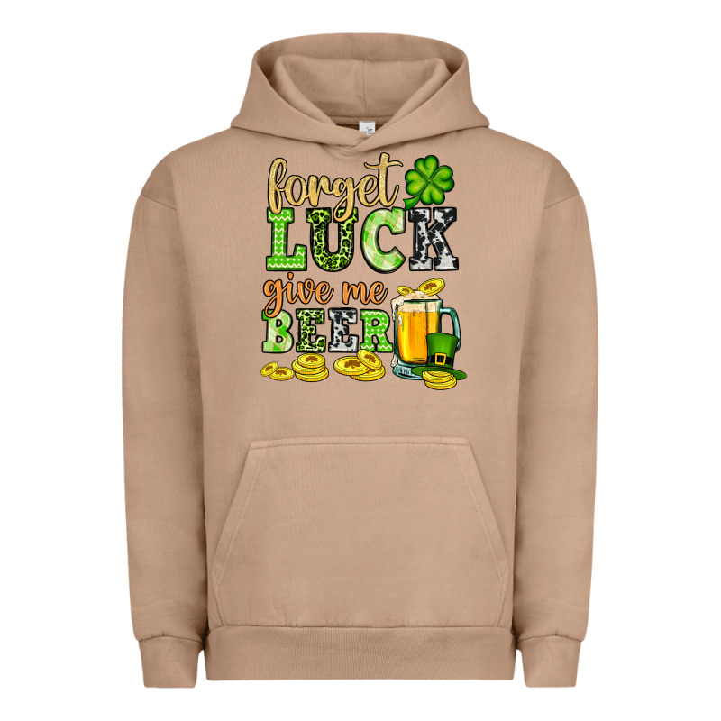 St. Patrick's Forget Luck Give Me Beer Urban Hoodie by OliviaCreatesArt | Teevron
