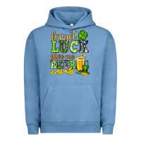 Pigment Pebble Blue St. Patrick's Forget luck give me beer Urban Hoodie - OliviaCreatesArt