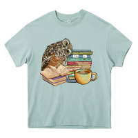 Arona owl and books Heavy Core Tee - BarkalooDesign