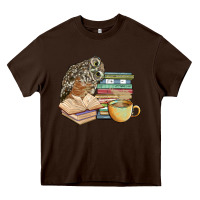 Owl And Books Heavy Core Tee | Teevron