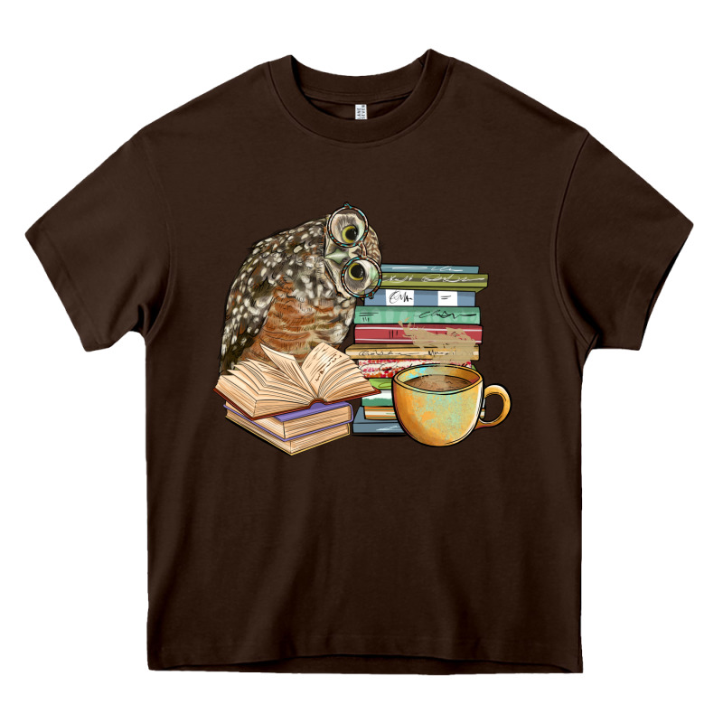 Owl And Books Heavy Core Tee by BarkalooDesign | Teevron