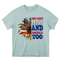 She Loves Jesus And America Too 4th Of July Heavy Core Tee | Teevron