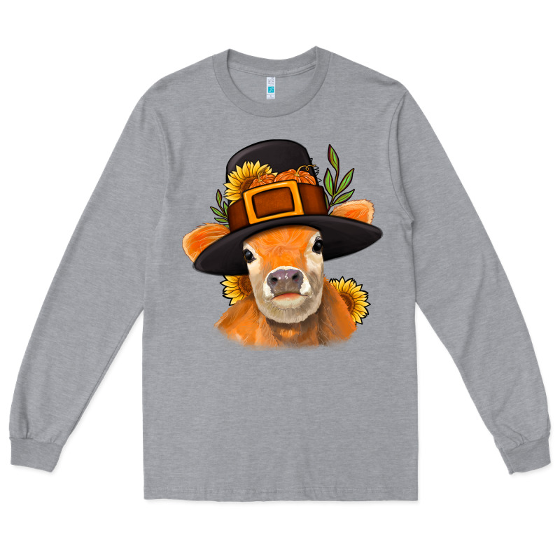 Thanksgiving Cow Long Sleeve Tee by NancyCooperArtShop | Teevron