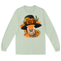 Matcha Thanksgiving Cow Long Sleeve Tee - NancyCooperArtShop