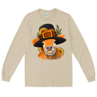Mushroom Thanksgiving Cow Long Sleeve Tee - NancyCooperArtShop