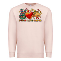 Pale Pink Peace love tacos Premium Sweatshirt - NancyCooperArtShop