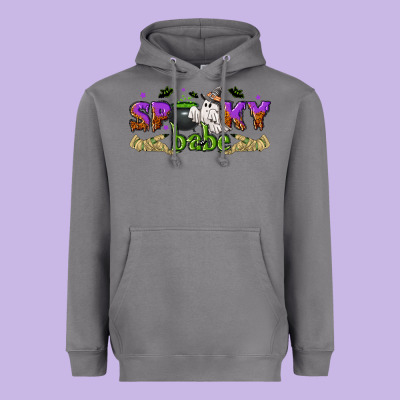 Spooky Babe Halloween Heavyweight Hoodie Designed By Nancycooperartshop