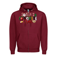 Burgundy Santa's Favorite Class Christmas Zipper Hoodie - LillyAllenDesigns