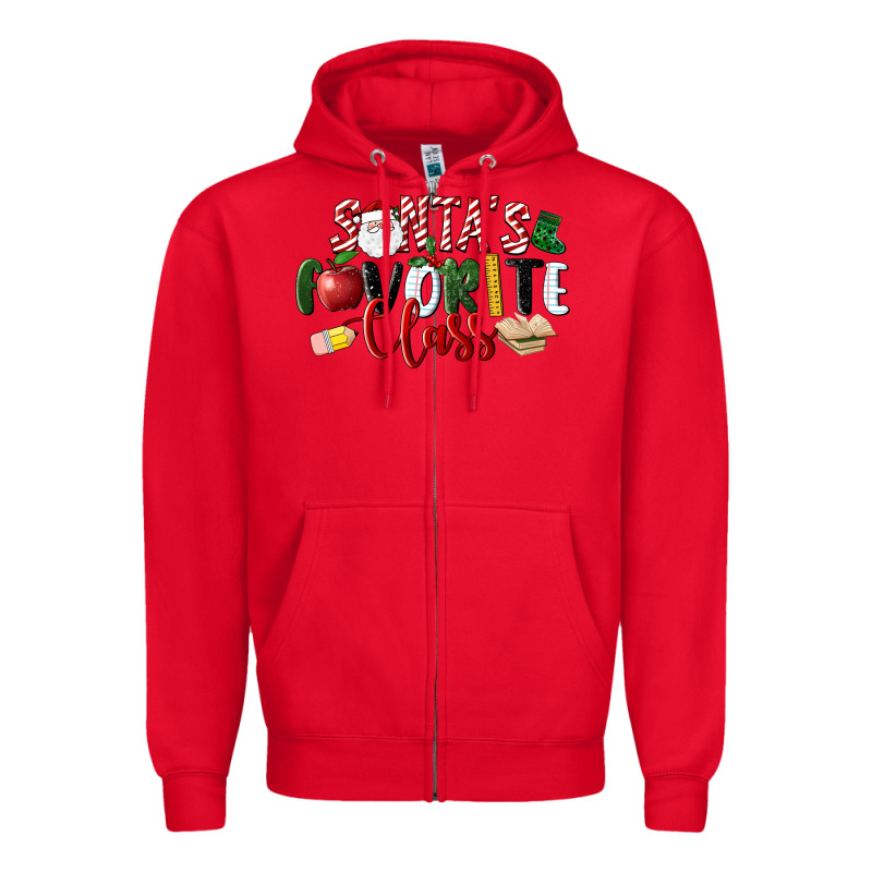 Santa's Favorite Class Christmas Zipper Hoodie by LillyAllenDesigns | Teevron