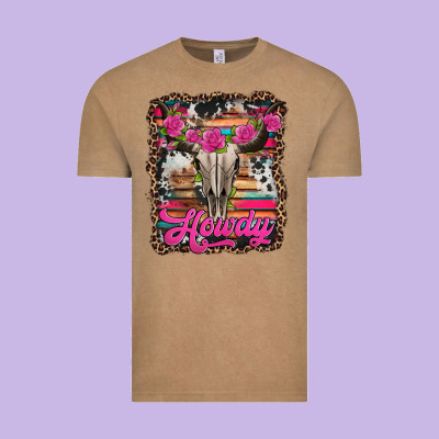 Howdy Valentine's Day Bull Skull Vintage Tee Designed By Jasminsmagicworld
