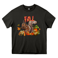 Asphalt Fall Vibes Squirrel Heavy Core Tee - CowhideDigitalArt