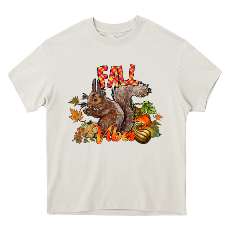 Fall Vibes Squirrel Heavy Core Tee by CowhideDigitalArt | Teevron