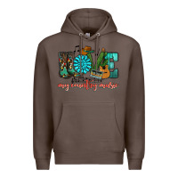 Coffee Western love my country music Premium Hoodie - HowdyJamesFarm