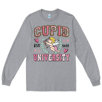 Heather Grey cupid university Long Sleeve Tee - MaliasSmallBusiness