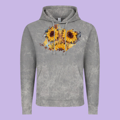 Sunflower Glitter Leather Patch Vintage Hoodie Designed By Adodesignshop