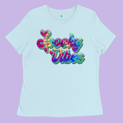 Spooky Vibes Ladies Tee Designed By Jahusdesignshop