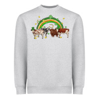 Heather Grey cow st patrick days Heavyweight Sweatshirt - MaliasSmallBusiness
