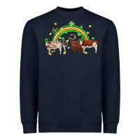 Navy cow st patrick days Heavyweight Sweatshirt - MaliasSmallBusiness