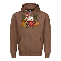Chestnut christmas vibes hot cocoa Zipper Hoodie - LillyAllenDesigns