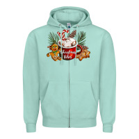 Seafoam christmas vibes hot cocoa Zipper Hoodie - LillyAllenDesigns