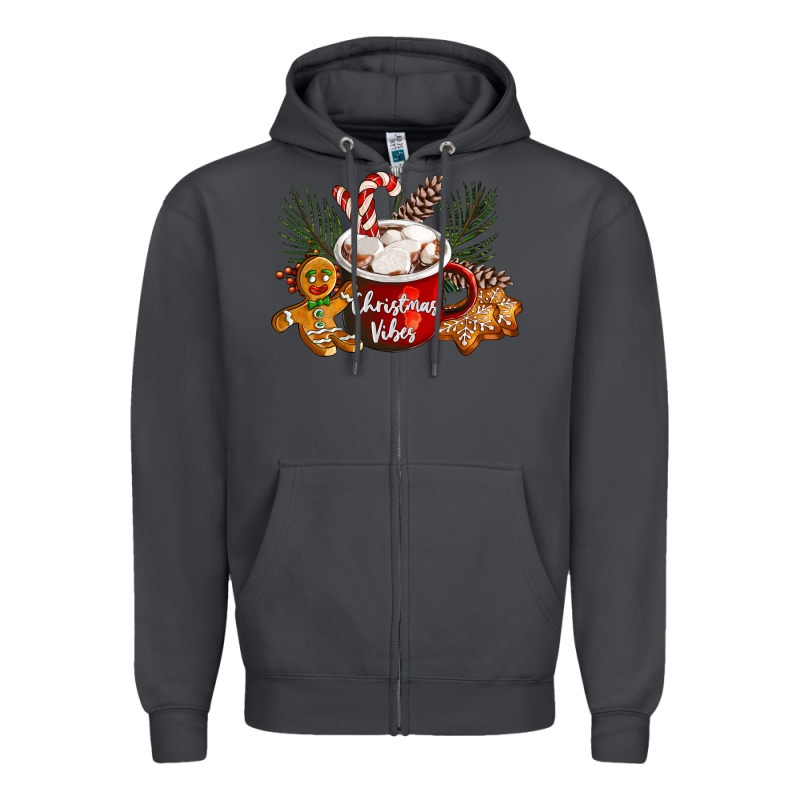 Christmas Vibes Hot Cocoa Zipper Hoodie by LillyAllenDesigns | Teevron