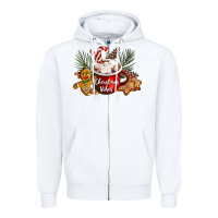 White christmas vibes hot cocoa Zipper Hoodie - LillyAllenDesigns