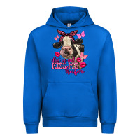 Cobalt Valentine's Day shut up and kiss me Holstein Cow Urban Hoodie - FaDigitalArtStudio