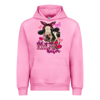Fuchsia Pink Valentine's Day shut up and kiss me Holstein Cow Urban Hoodie - FaDigitalArtStudio