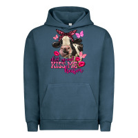 Pigment Midnight Navy Valentine's Day shut up and kiss me Holstein Cow Urban Hoodie - FaDigitalArtStudio