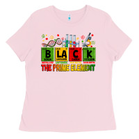 Bubblegum Pink Black the prime element juneteenth Ladies Tee - Zillion Design Studio