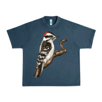 Midnight Navy Downy Woodpecker Urban Heavy Tee - LillyAllenDesigns
