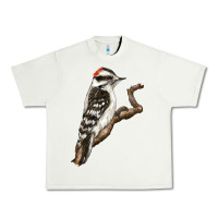 Pistachio Downy Woodpecker Urban Heavy Tee - LillyAllenDesigns