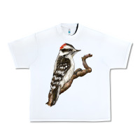 White Downy Woodpecker Urban Heavy Tee - LillyAllenDesigns