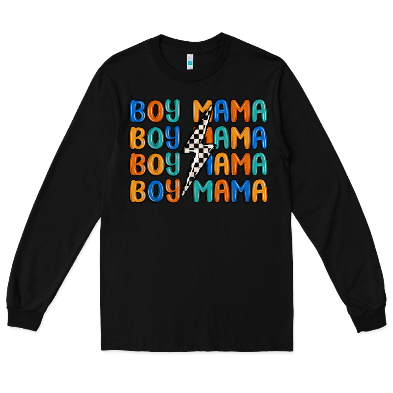 Boy Mama Lightning Bolt Long Sleeve Tee by MaliasSmallBusiness | Teevron