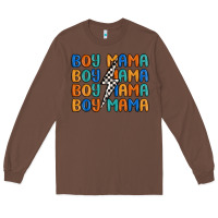 Chestnut boy mama lightning bolt Long Sleeve Tee - MaliasSmallBusiness