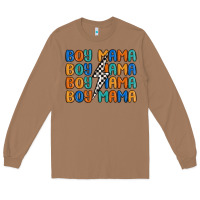 Toasted Coconut boy mama lightning bolt Long Sleeve Tee - MaliasSmallBusiness
