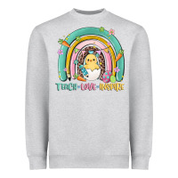 Heather Grey teach love inspire rainbow Heavyweight Sweatshirt - MaliasSmallBusiness