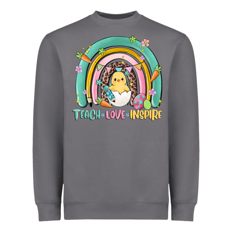 Teach Love Inspire Rainbow Heavyweight Sweatshirt by MaliasSmallBusiness | Teevron