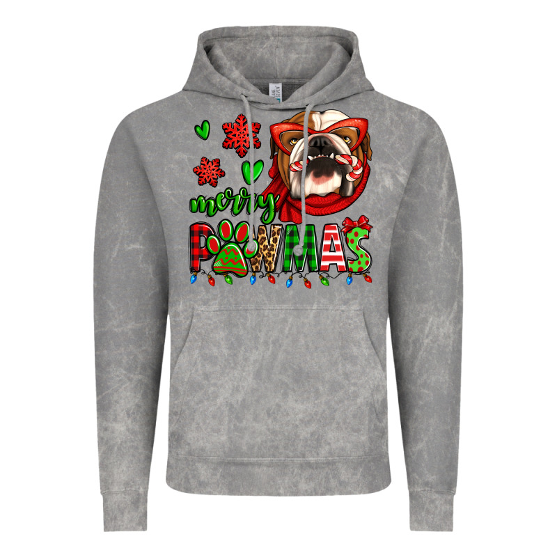 Merry Pawmas Christmas Bulldog Vintage Hoodie by Jasminsmagicworld | Teevron