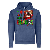 Vintage Denim merry pawmas christmas bulldog Vintage Hoodie - Jasminsmagicworld