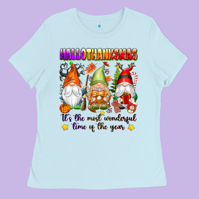 Hallothanksmas Its The Most Wonderful Time Of The Ladies Tee Designed By Texasbilliewilder