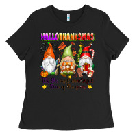 Black hallothanksmas its the most wonderful time of the Ladies Tee - texasbilliewilder