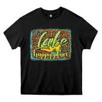 Black the lake is my happy place Heavy Core Tee - HRA Design Shop