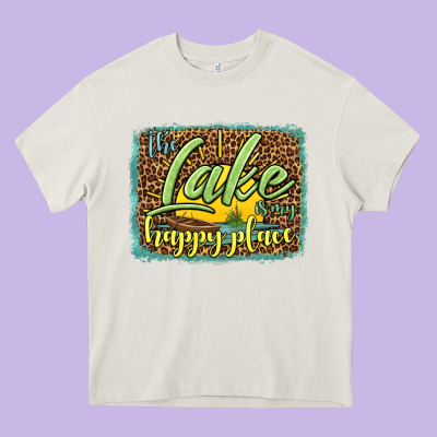 The Lake Is My Happy Place Heavy Core Tee Designed By Hra Design Shop