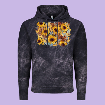 Sunflower Glitter Leather Background Vintage Hoodie Designed By Adodesignshop