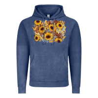 Vintage Denim sunflower glitter leather background Vintage Hoodie - AdoDesignShop