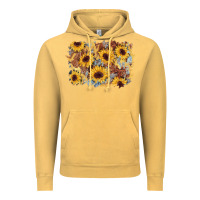 Vintage Mustard sunflower glitter leather background Vintage Hoodie - AdoDesignShop