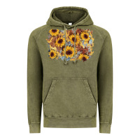 Vintage Olive sunflower glitter leather background Vintage Hoodie - AdoDesignShop