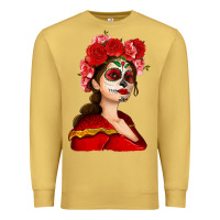 Antique Gold Sugar skull girl Premium Sweatshirt - NancyCooperArtShop