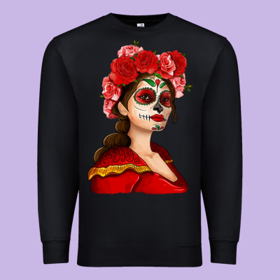 Sugar Skull Girl Premium Sweatshirt Designed By Nancycooperartshop